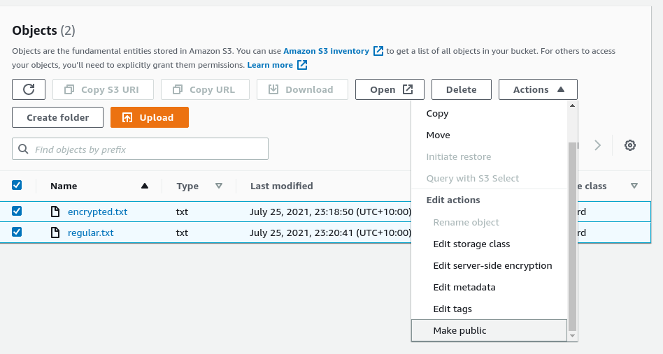 AWS console